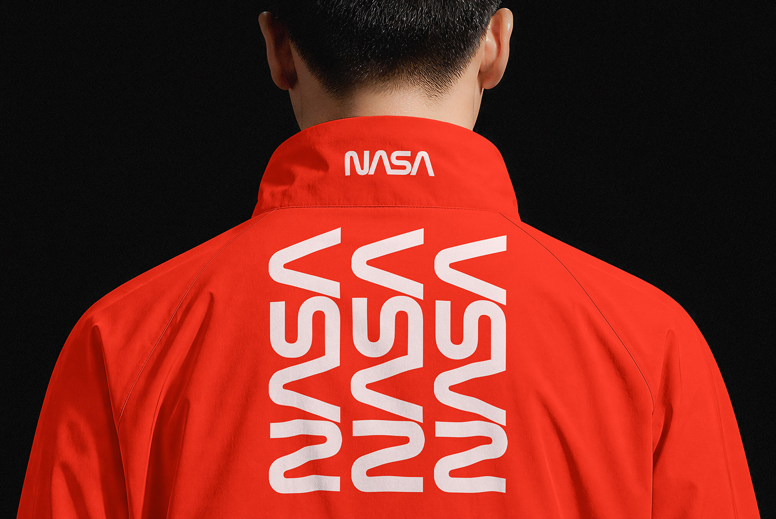 Front view of a folded t-shirt mockup with a customizable label tag.